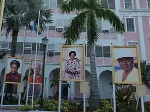 Some women featured in the Leading Women of the Bahamas exhibit, Nassau, 2012.