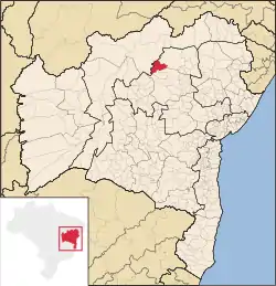 Location of Umburanas in Bahia