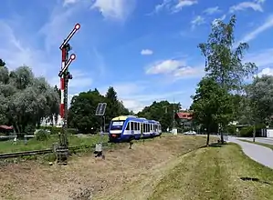 Blue-and-white train