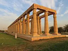 Egyptian columns at the main entrance