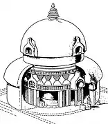 Drawing of original temple