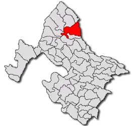 Location in Mehedinți County