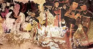 The banquet scenes in the murals of Balalyk Tepe show the life of the Hephthalite ruling class of Tokharistan.