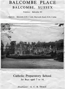 Balcombe Place School prospectus. 1955