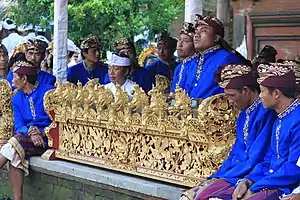 Balinese gamelan being played in Kuta, Bali, Indonesia, on 23 September 2010