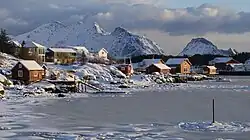 View of the village in the winter