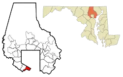 Location of Baltimore Highlands, Maryland