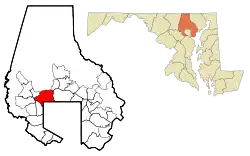 Location of Pikesville, Maryland