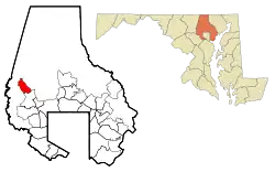 Location of Reisterstown, Maryland