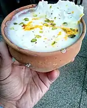 Traditional banarasi lassi in a kulhad