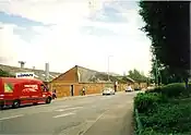 A former work shed in Banbury's Tramway Estate, opposite Morrison's supermarket in 2011. It is now used by Lazercraft, Wacky Wardrobe and Swan Foundry. It was built in about 1880 and was part of the former Britannia Works complex.