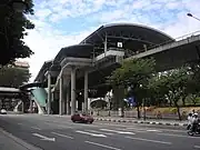 An exterior view of the Bandaraya station, facing southwest.