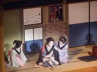 Bandō Tamasaburō V (center) in kabuki play Nihonbashi (December 2012)