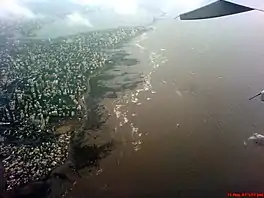 View of Mahim bay from a plane