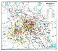 An old map of Bangalore