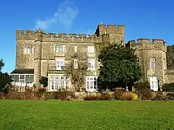 Stone building with embattlements