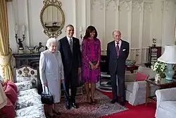 President Barack Obama and First Lady Michelle Obama with Queen Elizabeth II and Prince Philip, Duke of Edinburgh at Windsor Castle, 2016