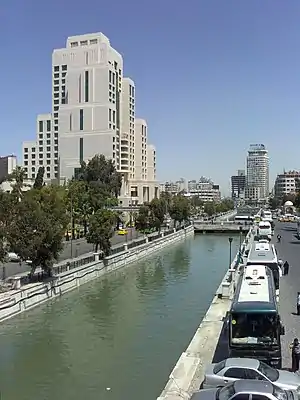 The Barada River near the hotel