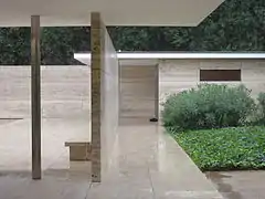 View towards annex showing cantilevered roof-slabs