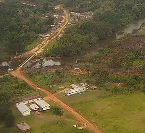 View from Catholic and Evangelical compounds at the edge of Wakpeken looking towards Topor