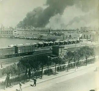 9 April 1945 – view from the barracks. Photo by WOJG Hubert Platt Henderson who was stationed at Bari as the Director of the 773rd Band.