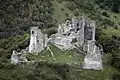 Ruins of Brekov Castle from a bird's eye view