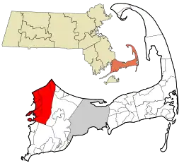 Location in Barnstable County and the state of Massachusetts.