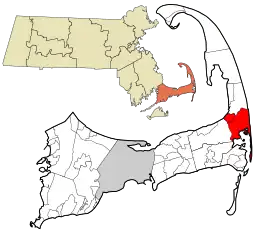 Location in Barnstable County and the state of Massachusetts.