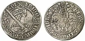 Elector Frederick III, John and Duke George, Bartgroschen from 1492, Zwickau and Schneeberg Mints