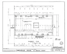 Plan of the basement and foundations of the Amoureux House