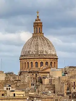 Church dome within a city's skyline