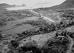 Bataan Peninsula on 24 January 1945, with Mariveles Seaplane base, port and Airfield. Japan is bombing the runway. Mariveles surrendered on April 10, 1942, the start of Bataan Death March. Mariveles was retaken in February 1945