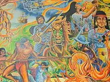 Image 50Battle of Centla, first time a horse was used in battle in a war in the Americas. Mural in the Palacio Municipal of Paraíso, Tabasco (from History of Mexico)