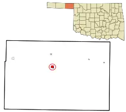 Location within Beaver County and Oklahoma