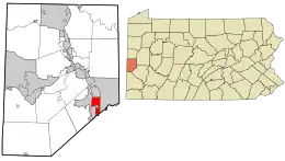 Location in Beaver County and state of Pennsylvania