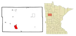 Location of Detroit Lakeswithin Becker Countyin the state of Minnesota