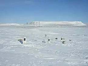 Graves of the dead crewman from the 1845 Franklin Northwest Passage expedition