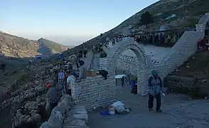 Pilgrims at Abaz Ali teqe on Mount Tomorr.