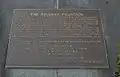 Plaque detailing history of Belcher Fountain