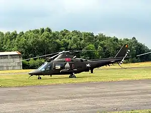 An A109BA helicopter of the Belgian Air Component