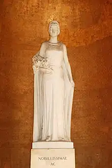 Statue of the Queen in the Queen Astrid Memorial in Laeken.