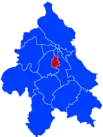 Location within the city of Belgrade