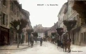 street scene of small provincial city in France