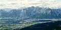 View from Col Visentin towards Belluno and the Dolomiti Bellunesi National Park