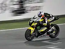 Ben Spies, riding the Monster Yamaha Tech 3 at the 2010 Qatar Grand Prix.