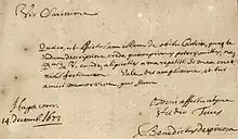 Short letter (Gebhardt number 49) of Spinoza to the Utrecht professor Johannes Georgius Graevius of 14 December 1664. In Latin. .