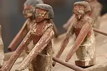 Detail of the crew of the Ure Museum's ancient Egyptian model funerary boat