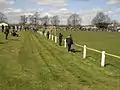 School end banking leading to pay gate and exit.