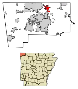 Location of Pea Ridge in Benton County, Arkansas.