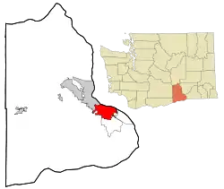 Location of Kennewick, Washington